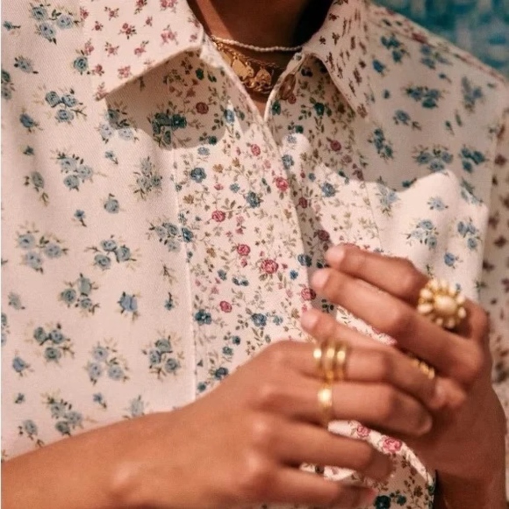 Sezane Will Jacket Canvas Floral Patchwork - Size… - image 8